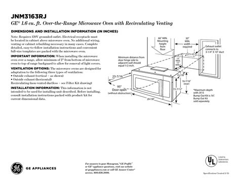 Ge Microwave Installation Template